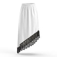 thumbnail image 4 of Fengactive Womens Satin Midi Skirt Elastic High Waist Asymmetrical Lace Trim Flowy Party Skirt, 4 of 6