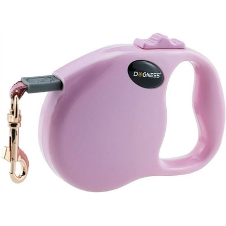 UPC: 0843775106535 | DOGNESS Retractable Dog Leash The Modern Series One Button Locking System Suitable for Kids 10 – 16 ft No Tangle Waterproof Ribbon Tape for Small Medium Large Dogs (Pink 16ft / up to 90lbs)