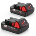 thumbnail image 1 of Batería Rebicacate de iones de litio para Milwaukee, paquete de 2 unidades, 18 V, 3000 mAh, 1 of 7