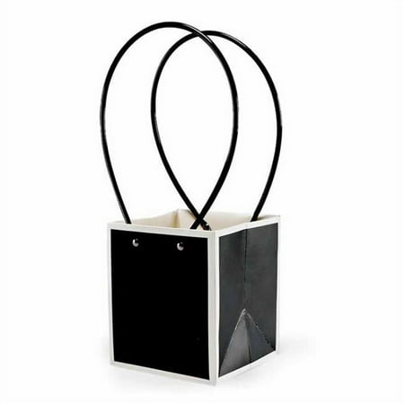 Panda Superstore Kraft Paper Flower Wrapping Bag Succulent Plants Packing Material Gift Tote Box, Black - 5 Piece