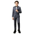 thumbnail image 4 of ETHAN 5PC Elegant Slim Fit Suit for Little Kids Outfits Vest Dress Pants Sets Formal Suit for Boy Wedding Dress 14, 4 of 9