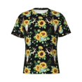 thumbnail image 3 of Naloa Sunflower Skull Boho Men's T-Shirt Sport T-shirt Men's Basic Tee Casual Men's Shirt, Round Neck, Short Sleeves - Small, 3 of 5