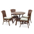 thumbnail image 3 of Set of 4 Alexa Dining Side Chairs with Cushion and Round Dining Table Natural Rattan Wicker Handmade Design Dark Walnut Color, 3 of 3