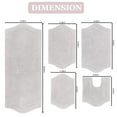 thumbnail image 3 of Home Weavers Waterford Collection 100% Cotton Non-Slip Bathroom Rug Set Machine Washable Bathroom Rug, Bath Rug, U Shaped Contour, Runner, Bathroom Rug, Light Gray Color 5 Piece Bath Rug set, 3 of 8