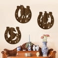 thumbnail image 5 of Yunuuuoa 2 Packs Wooden Horseshoe Shaped Openwork Hanging Ornament for Wall Door Window Decor Rustic Farmhouse Western Home Party Wedding Celebration Decorative Hanging Sign, 5 of 7