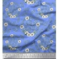 thumbnail image 1 of Soimoi Blue Cotton Duck Fabric Anemone & Leaves Printed Craft Fabric by the Yard 44 Inch Wide, 1 of 3