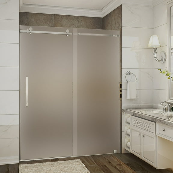 Aston Sdr976f-60-10 Moselle 56-60" Wide X 75" High Frameless Sliding Shower Door - Chrome