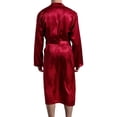 thumbnail image 4 of Men‘s Imitation Silk Bathrobe Long Open The Front Home Service with Pocket, 4 of 5