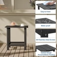 thumbnail image 3 of Ataucjin Square HDPE Outdoor Side Table,Weather Resistant Double Small Adirondack Side Table,Outdoor Indoor End Table for Adirondack Chair,Patio Table for Pool,Deck and Porch,Easy to Assemble, 3 of 7