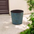 thumbnail image 5 of 9" Blue Recycled Plastic Indoor Outdoor Round Pot Planter, 5 of 5