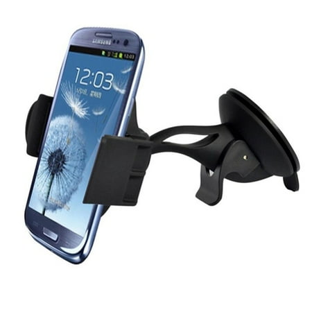 Plus Phone Cradle - iPhone 7 Plus Premium Car Mount Phone Holder Windshield Swivel Cradle Window Dock Stand Strong Suction V1Q