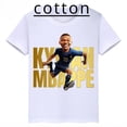 thumbnail image 2 of Camiseta de algodón blanca con estampado de Mbappé para niños, camisetas deportivas informales de verano de manga corta para niños y niñas, 2 of 4