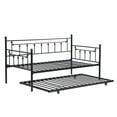 thumbnail image 5 of PAPROOS Twin Size Daybed with Trundle Included, Heavy Duty Metal Daybed Frame with Pull-out Trundle Bed, No Box Spring Needed, Black, 5 of 9