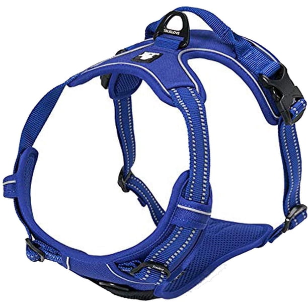 Arnés reflectante ajustable para perros para disuadir los tirones, chaleco de nailon resistente para mascotas para usar en el coche (azul marino, XS)