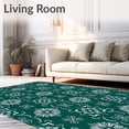 thumbnail image 2 of ODIKA 5'x7' Machine Washable Non-Slip Area Rug, Whimsical Holiday Bow and Starburst Art High Traffic Rug, Green, 608950, 2 of 7