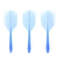 thumbnail image 1 of 3-Pack Blue Transparent Integrated Dart Flights & Shafts, 2BA Thread Universal Fit, 90° Precision Molded Durable ABS Construction, Shatterproof Flexible Design for Stable, Consistent Dart Flight, 1 of 6