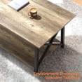 thumbnail image 3 of Coffee Table with Storage, 39inch Modern 2-Tier Coffee Tables for Living Room, X-Frame Design Farmhouse Coffee Table Space Saving Living Room Small Tables, Easy Assembly, Grey Wash, 3 of 9