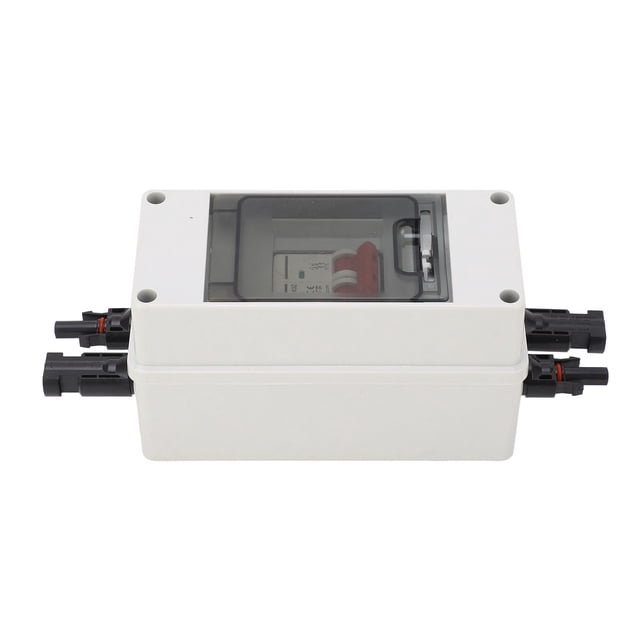 IP65 Waterproof Solar PV DC Disconnect Switch Combiner Box with 500V 63A Circuit Breaker, Overvoltage/Overload/Thunder Protection, Transparent Cover for Easy Status Check, Suitable for Solar Panel