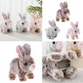 thumbnail image 2 of Realistic Walking Rabbit Toy Electronic Plush Rabbit Stuffed Rabbit Toy Kids Interactive Crawl Learning Toy NewYear Gift Yellow, 2 of 4