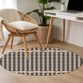 thumbnail image 4 of Western Texas Star Retro Round Area Rug 3Ft Washable Small Circle Rugs for Kitchen Entryway, Country Vintage Black Beige Plaid Non-Slip Carpet Floor Mats Indoor Outdoor Carpet Runner Home Decor, 4 of 8
