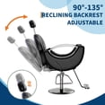 thumbnail image 3 of QinaQin Chaise de Salon de Coiffure, Chaise de Coiffage Hydraulique, avec Appuie-Tête et Repose-Pieds, Rotation à 360 Degrés et Dossier Réglable, Réglable de 96 à 109 cm, 3 of 8