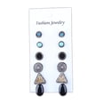 thumbnail image 1 of 6 Pares para Mujer Pendientes Antiguos de Plata Antigua Triángulo Oreja Stud de La Joyería Yinane  Ear Studs, 1 of 5