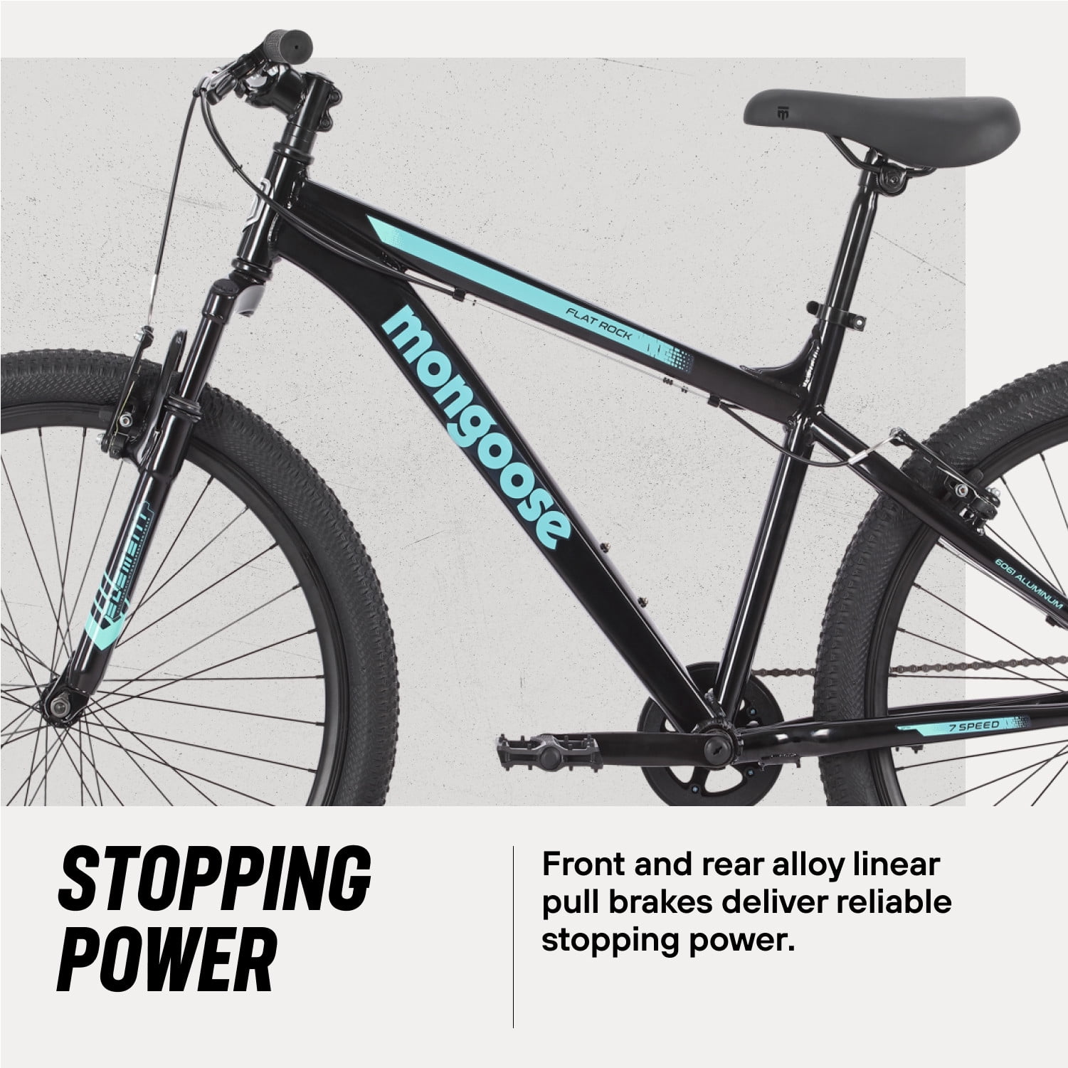 Mongoose Flatrock Mountain Bike, 26 Inch Wheels, Ages 14+, Black