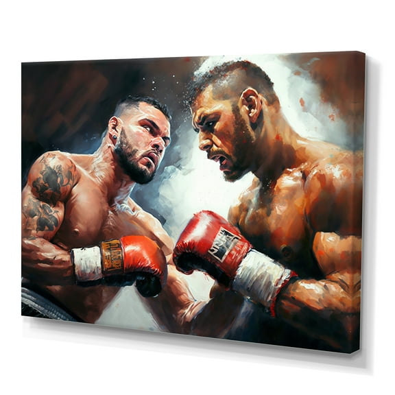 Designart Boxers In Match II Canvas Wall Art