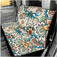 thumbnail image 3 of Binienty Floral Dragonfly Automotive Seat Covers Full Set with Boho Mandala Headrest Covers 15 Inch Steering Wheel Cover Seat Belt Pads Armrest Cushion 14 Pack Auto Interior Decor Set, 3 of 8