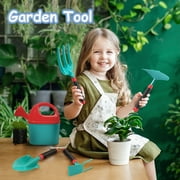 JoyStone Kids Gardening Tool Set with Wheelbarrow, Watering Can, Gloves, Shovel, Rake, Apron, Durable Plastic, Ages 3-6