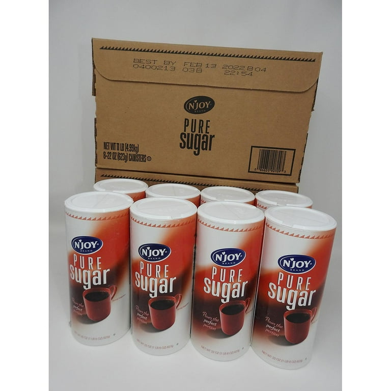 NJOY Pure Sugar, 22 oz Containers, 8 Pack, Granulated Sugar