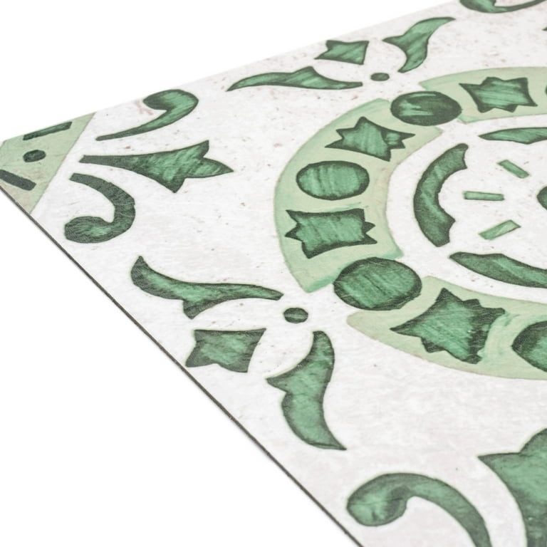 ACHIM Retro Green Medallion 12 in. x 12 in. Self-Adhesive Vinyl Floor Tile (20 Tiles/20 sq. ft.) ACHIM Retro Green Medallion 12 in. x 12 in. Self-Adhesive Vinyl Floor Tile (20 Tiles/20 sq. ft.)