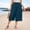 Navy, variant on Women's Plus Size Drawstring Waist Culottes Flowy Wide Leg with Elastic Waistband Casual Comfortable Trousers for Summer White 10(XL)