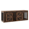 thumbnail image 2 of Blotout 95" Large Farmhouse Dog Crate TV Stand, Wooden Dog Crate Furniture with with Divider Panel/Sliding Metal Mesh Barn Door, XL-XXL Heavty Duty Dog Crates Furniture for 2 Large Dogs, 2 of 7