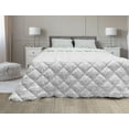 thumbnail image 1 of Baroque Comforter & Sham Bedding Set, Repeating Flower Bouquet Inspired Motifs on Plain Backdrop Illustration, 3 pcs Duvet Set Microfiber Filling Quilt, 5 Sizes, White and Pale Grey, by Ambesonne, 1 of 4