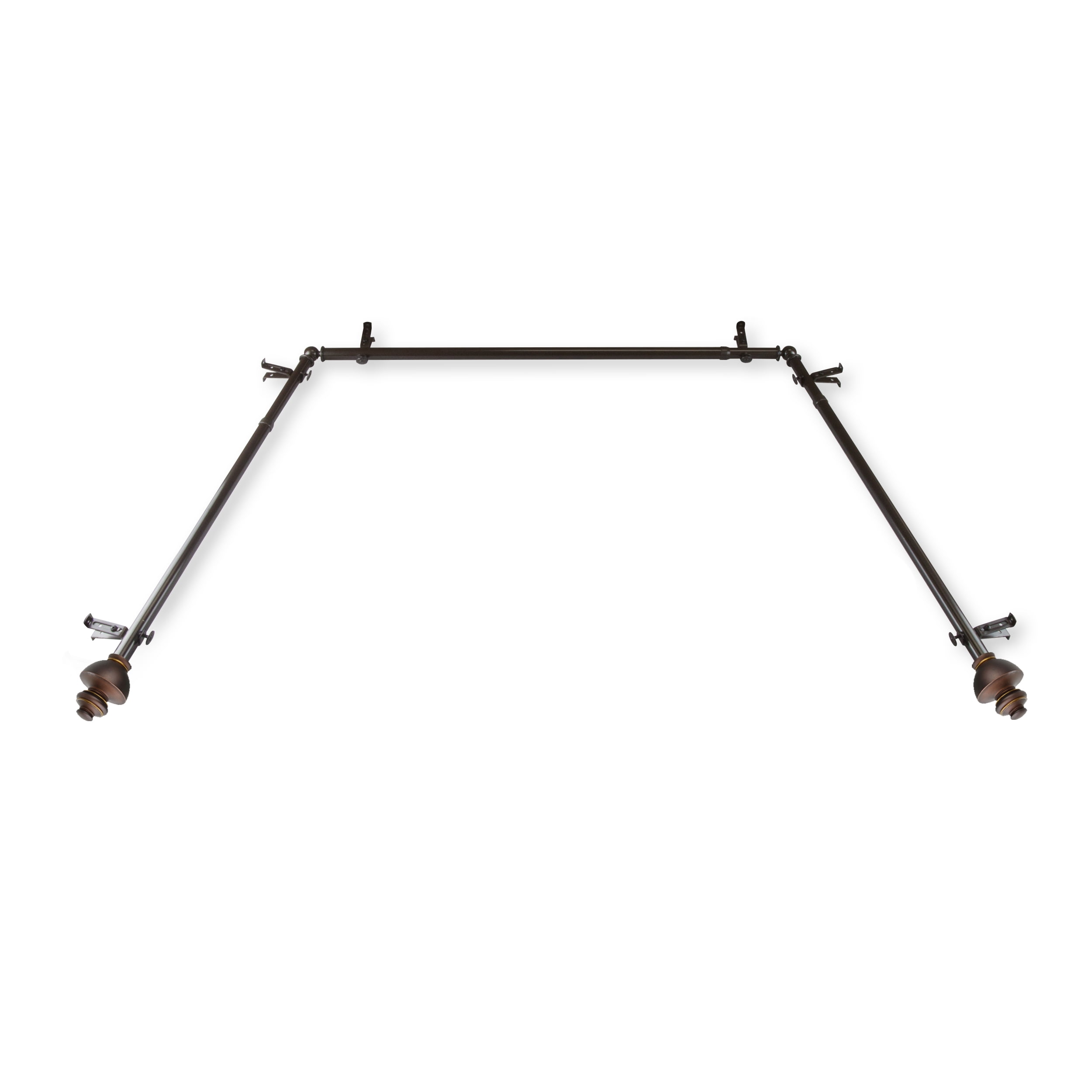Willet 13/16" Bay Window curtain rod 20"-36", 38"-72" - Cocoa