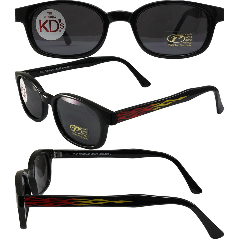 KD Original Flame KD's Black Frames W/Flame Smoke Lens Polarized