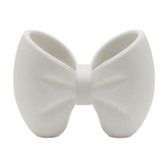 Bow Shaped Organizer Holder Multipurpose Storage Stand for Toothbrush Pen Makeup Bathroom Office Vanity Desk Accessory White 5" x 2" x 4"