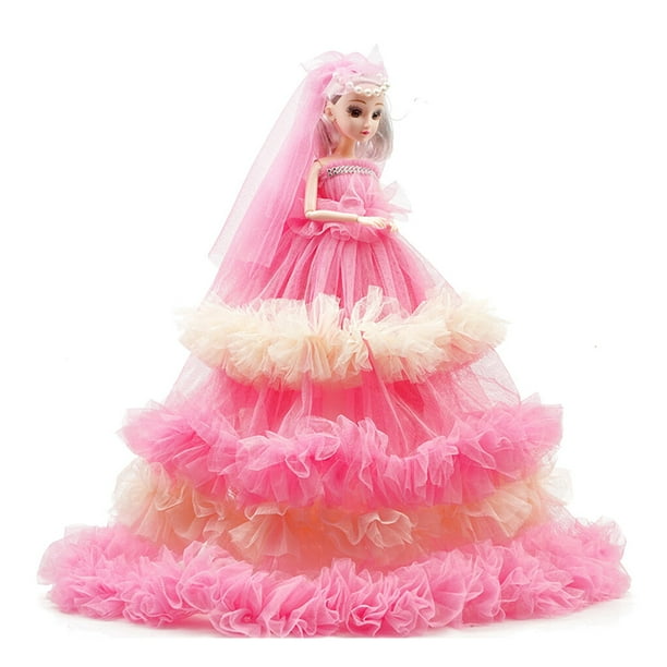 Wosthever Vestido de muñeca bebé princesa niño recién nacido hogar escuela dormitorio disfraz juguete Adorable cumpleaños Festival para niños Decoración Rosa roja Wosthever HA073524-04
