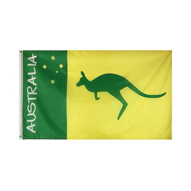 Flagnshow 90x150cm 3x5ft Australia Flags and Banners Australian National Symbol Boxing Kangaroo Flag for Rooms Decoration