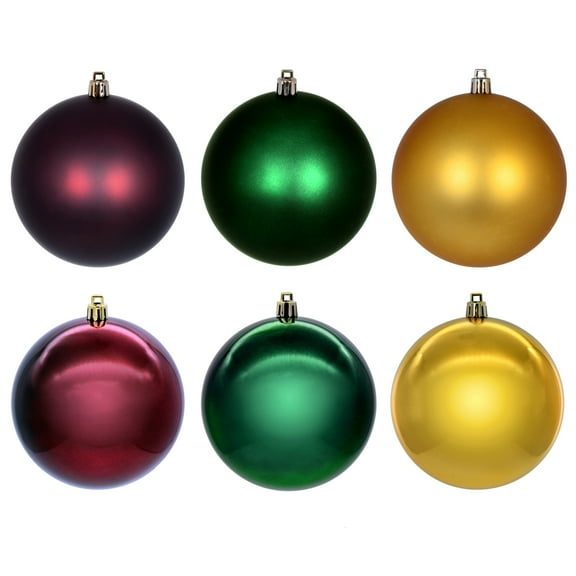 Vickerman 3" Burgundy, Gold, and Green Ornament Assortment, 24 per box.".