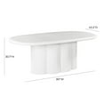 thumbnail image 2 of Elika White Faux Plaster Oval Dining Table, 2 of 7