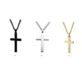 thumbnail image 2 of Cross Necklace Colorful Fashionable Wear-resistant Comfortable Sturdy Fine Workmanship Unique Design Exquisite Appearance Chain Steel Color, 2 of 6