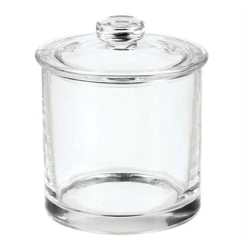 Clear Glass Countertops Canister Jar With Removable Lid Organize Bathroom Vanity