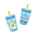 thumbnail image 6 of Zak Designs 15oz Baby Shark Kelso Travel Straw Tumbler Plastic and Silicone with Leak-Proof Valve for Kids, 2pcs Set, Baby Shark, 6 of 11