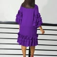thumbnail image 3 of Casual Dresses For Womens Fashion Ruffle Hem Flare Sleeve Plus Size Maxi Dress, 3 of 8