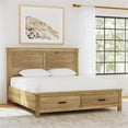 thumbnail image 2 of Bowery Hill Transitional New Zealand Pine Wood King Storage Bed in Natural, 2 of 15