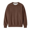 thumbnail image 4 of Squevariel Boys and Girls Long Sleeves Sweatshirt Corduroy Solid Color Round Neck Sweatshirts Casual Loose Pullover Top for 1-14Y, 4 of 7