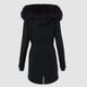 thumbnail image 4 of Gibobby Chaquetas largo de algodón Abrigo de Invierno de talla grande para mujer Negro M, 4 of 5