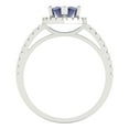 thumbnail image 4 of 2.38ct Marquise Cut Blue Tanzanite 18k White Gold Engraving Statement Bridal Wedding Halo Designer Ring Size 6.5, 4 of 5